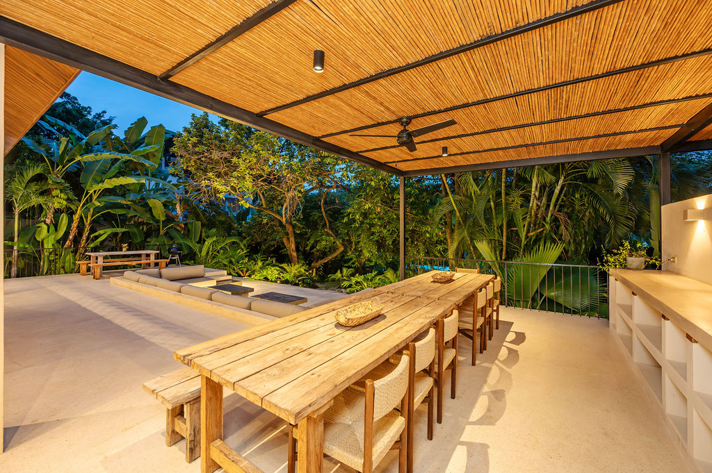 Dinner under the pergola, late